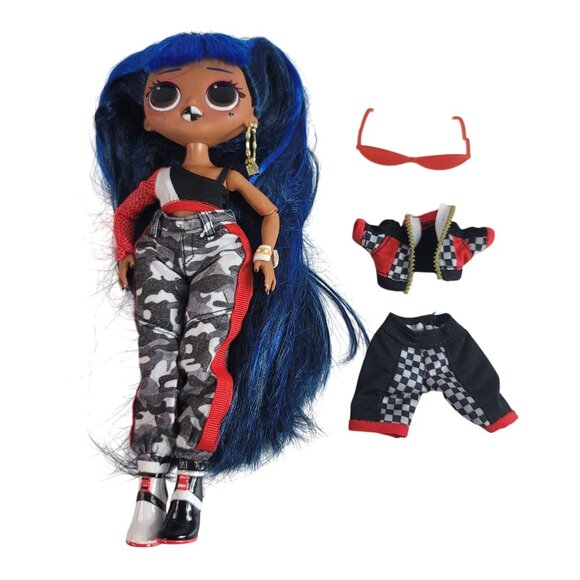 LOL Surprise OMG Downtown BB Fashion Doll 9" Long Blue Hair Pants 10 Pieces 2019 - Picture 7 of 9
